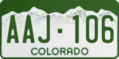 CO license plate AAJ106
