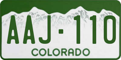 CO license plate AAJ110