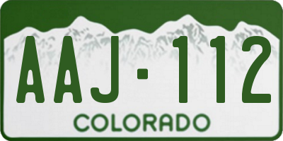 CO license plate AAJ112
