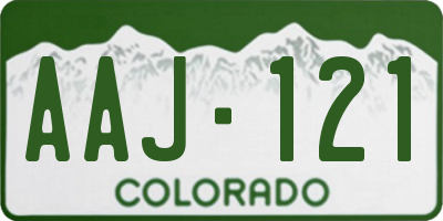 CO license plate AAJ121