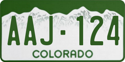 CO license plate AAJ124