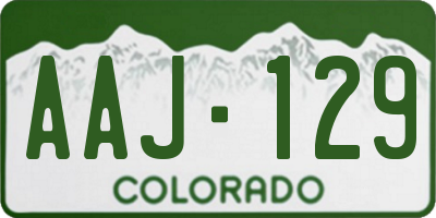 CO license plate AAJ129