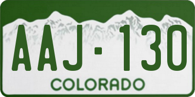 CO license plate AAJ130