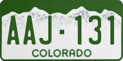 CO license plate AAJ131