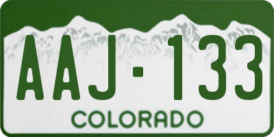 CO license plate AAJ133