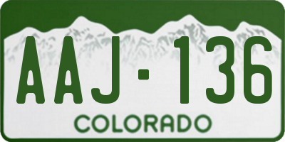 CO license plate AAJ136