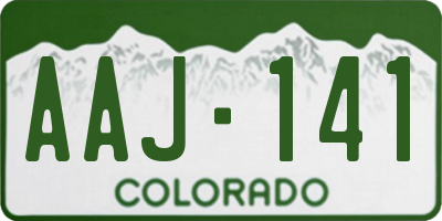 CO license plate AAJ141