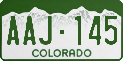CO license plate AAJ145