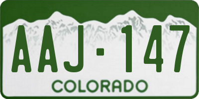 CO license plate AAJ147