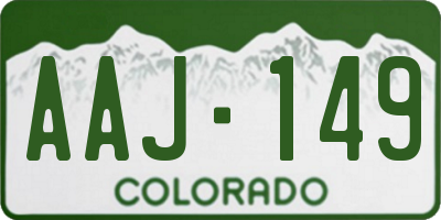 CO license plate AAJ149