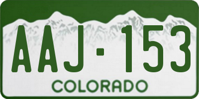 CO license plate AAJ153