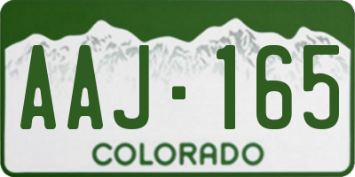 CO license plate AAJ165