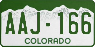 CO license plate AAJ166