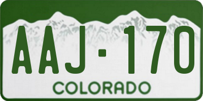 CO license plate AAJ170
