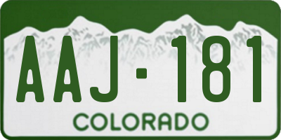 CO license plate AAJ181