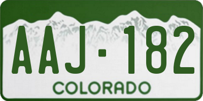 CO license plate AAJ182
