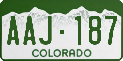 CO license plate AAJ187