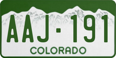 CO license plate AAJ191