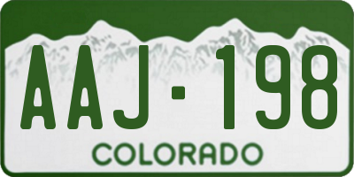 CO license plate AAJ198
