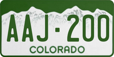 CO license plate AAJ200