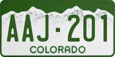 CO license plate AAJ201