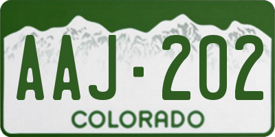 CO license plate AAJ202