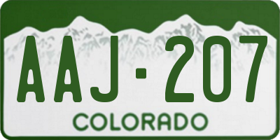CO license plate AAJ207