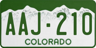 CO license plate AAJ210
