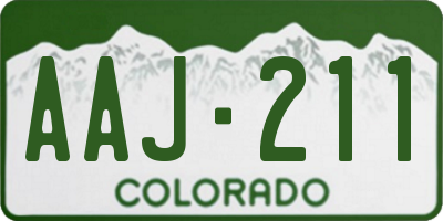 CO license plate AAJ211