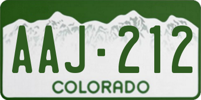 CO license plate AAJ212