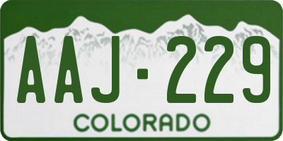 CO license plate AAJ229