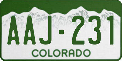 CO license plate AAJ231
