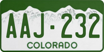 CO license plate AAJ232
