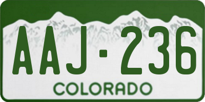 CO license plate AAJ236