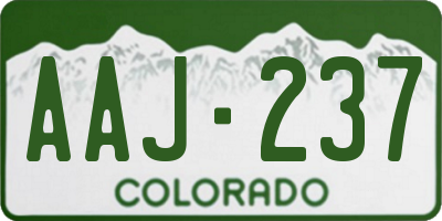 CO license plate AAJ237