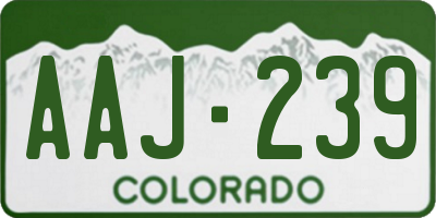 CO license plate AAJ239
