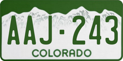 CO license plate AAJ243