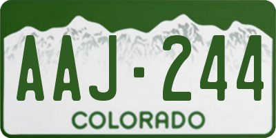 CO license plate AAJ244