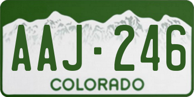 CO license plate AAJ246