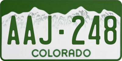 CO license plate AAJ248