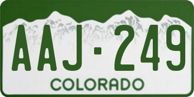 CO license plate AAJ249
