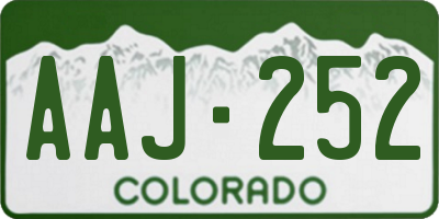 CO license plate AAJ252