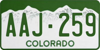 CO license plate AAJ259