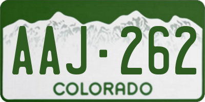 CO license plate AAJ262