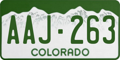 CO license plate AAJ263