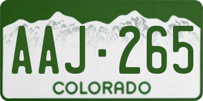 CO license plate AAJ265