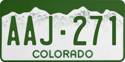 CO license plate AAJ271