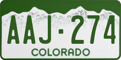 CO license plate AAJ274