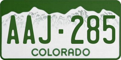 CO license plate AAJ285