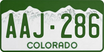 CO license plate AAJ286